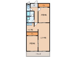 上横須賀駅 徒歩15分 3階の物件間取画像